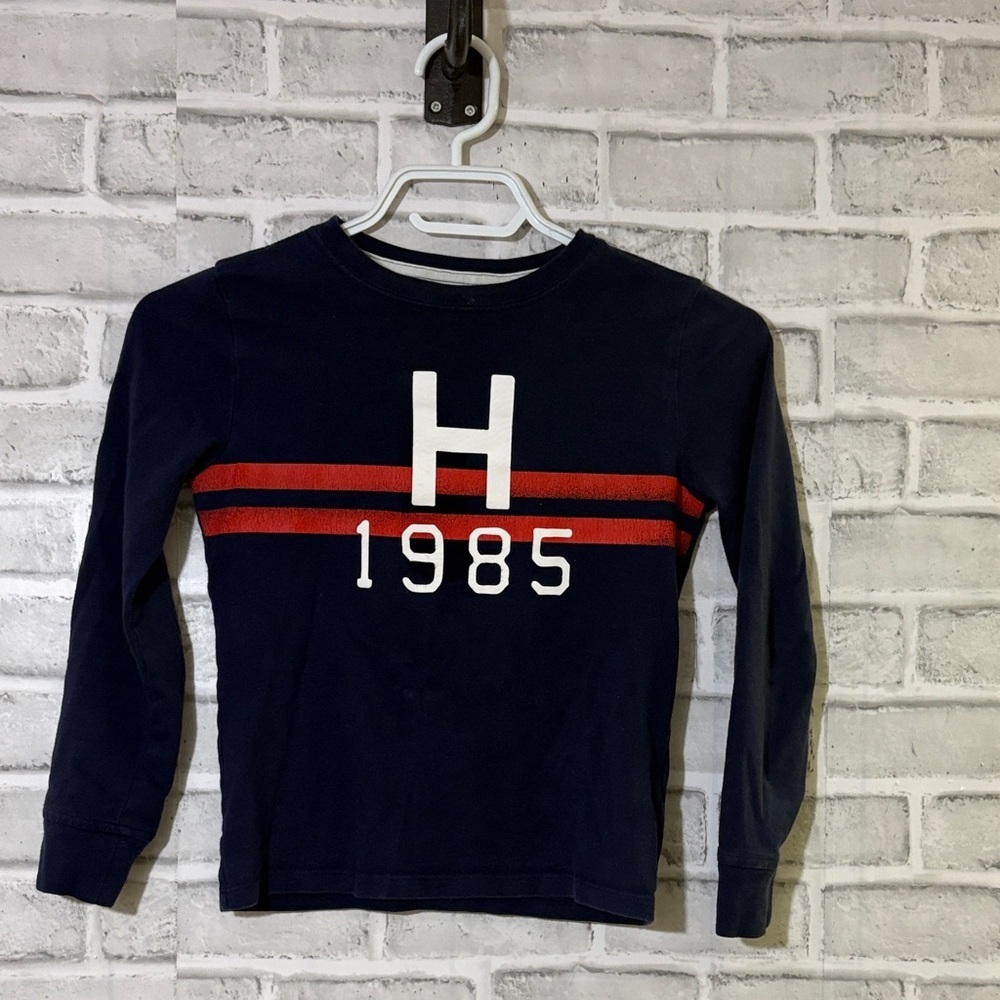 4/$20 Tommy Hilfiger Navy Long Sleeve Tee with Red Accents, size 6-7